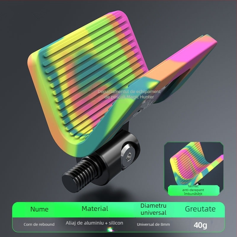 Capac de cap pentru suport de undițe cu revenire automată, acoperire completă, cap din silicon în formă de corn, pernă anti-derapare; Brand Xin miao, Material: aliaj de aluminiu
