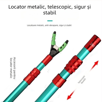 Suport pentru undițe din carbon ultra-ușor și stativ, destinat raftului cu bețe, cutiei de accesorii și scaunului de pescuit; neinrotativ, nepliabil