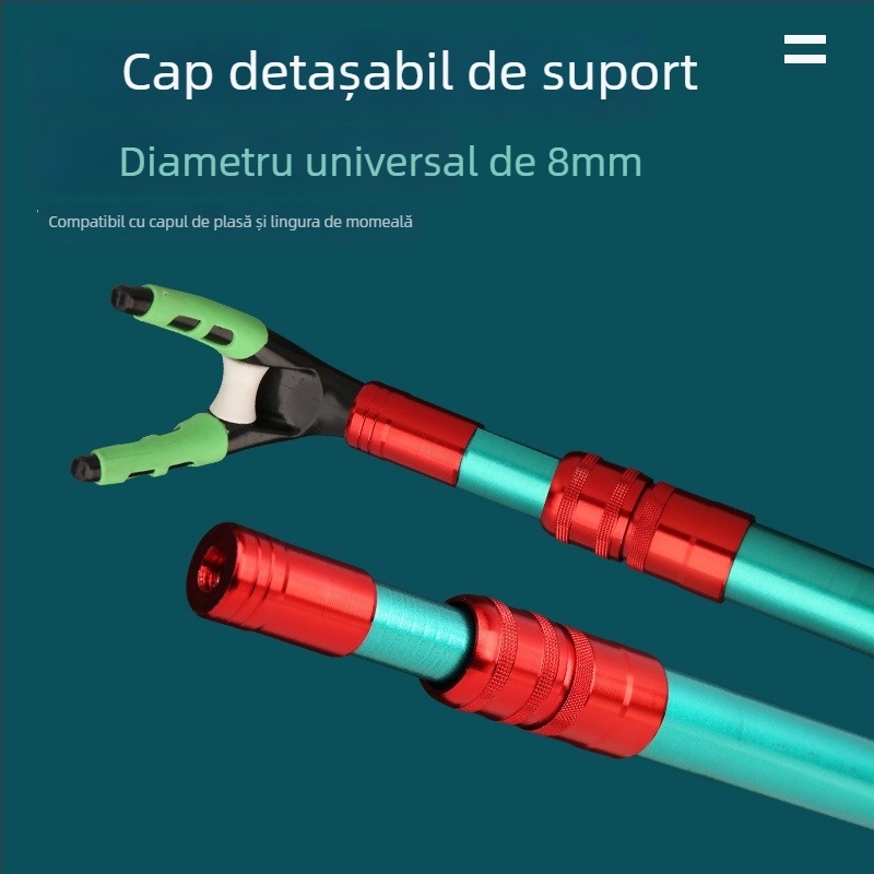 Suport pentru undițe din carbon ultra-ușor și stativ, destinat raftului cu bețe, cutiei de accesorii și scaunului de pescuit; neinrotativ, nepliabil