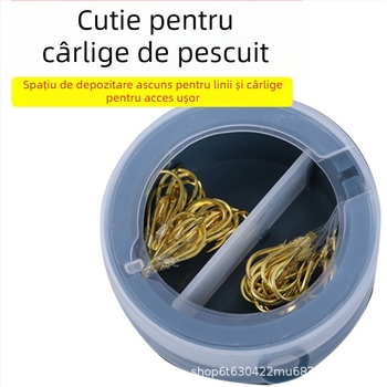 Cutie de depozitare pentru cârlige de pescuit marin cu compartiment rotativ pentru sub-linii, capacitate mare, material ABS, marcă Other
