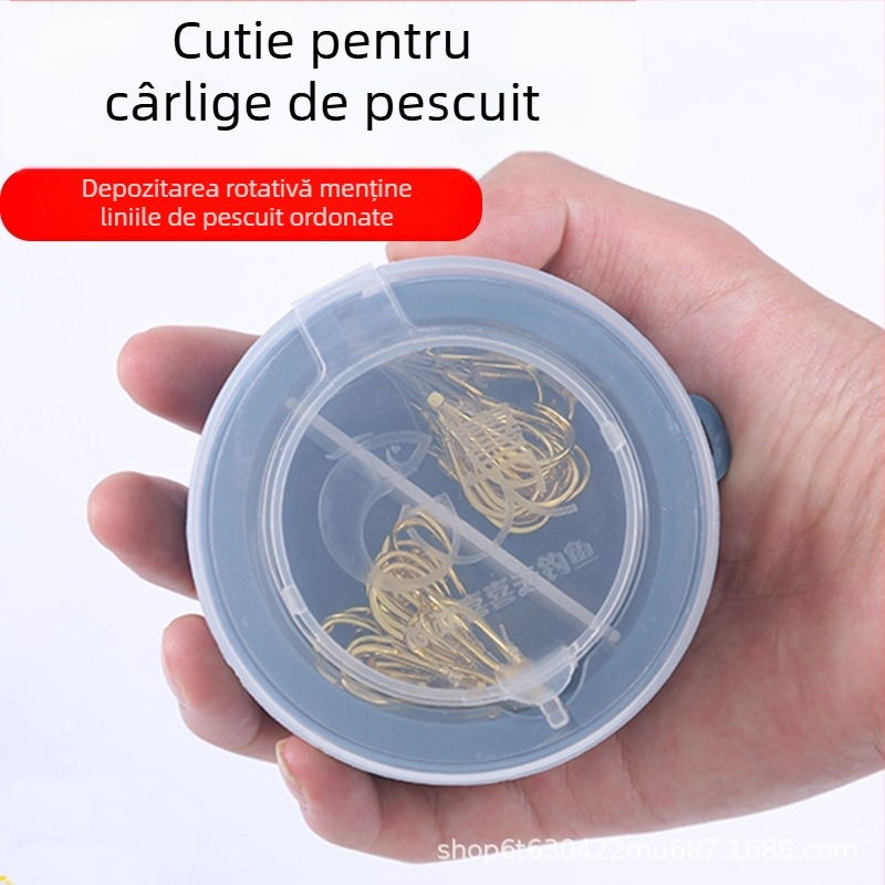 Cutie de depozitare pentru cârlige de pescuit marin cu compartiment rotativ pentru sub-linii, capacitate mare, material ABS, marcă Other
