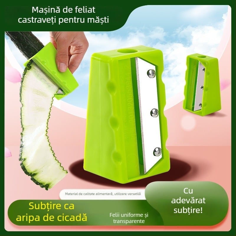 Unealtă pentru mască de castravete: curățare și feliere