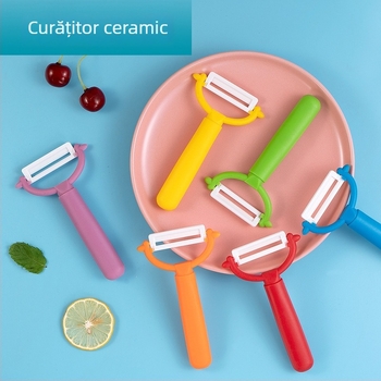 Peeler pentru legume și fructe – instrument multifuncțional, plastic + metal, stil modern minimalist, logo tipărit