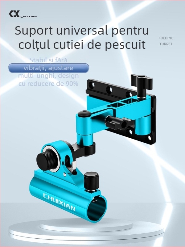 Accesorii pentru cutia de pescuit cu braț mecanic lung, tip inserție universal, aliaj aluminiu-magneziu, suport de colț pliabil