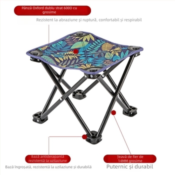 Scaun pliabil — oțel cu carbon înalt, portabil pentru exterior, personalizabil