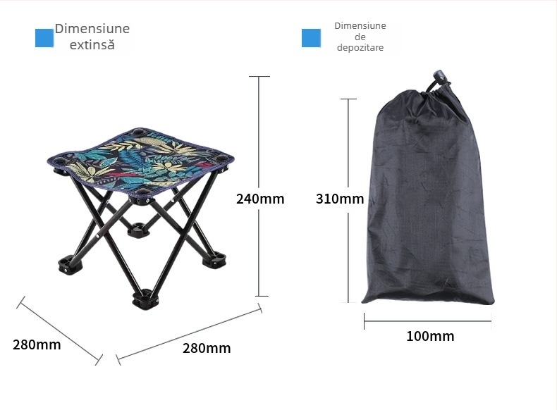 Scaun pliabil — oțel cu carbon înalt, portabil pentru exterior, personalizabil