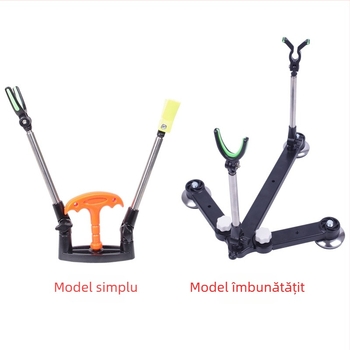 Suport reglabil pentru undițe pentru plută, barcă și pescuit pe gheață, cu iluminare; material: oțel inoxidabil și ABS