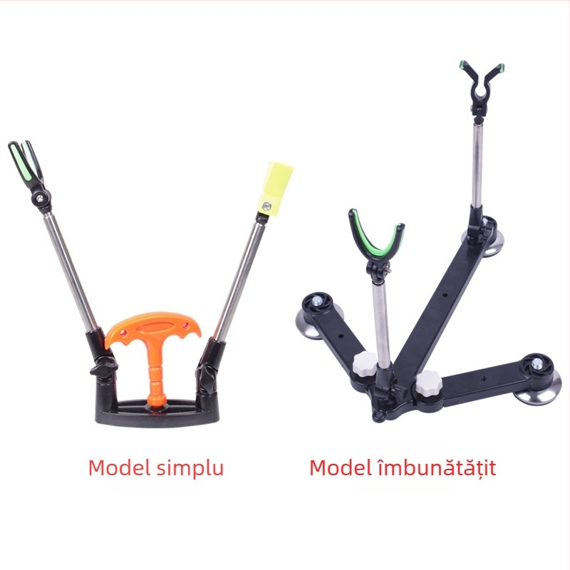 Suport reglabil pentru undițe pentru plută, barcă și pescuit pe gheață, cu iluminare; material: oțel inoxidabil și ABS