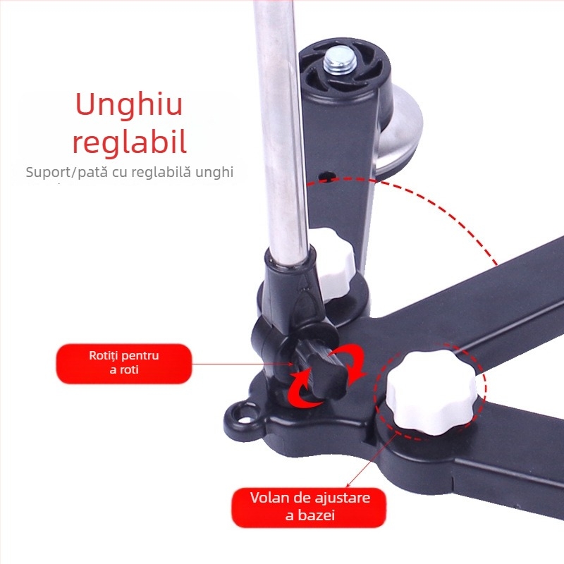 Suport reglabil pentru undițe pentru plută, barcă și pescuit pe gheață, cu iluminare; material: oțel inoxidabil și ABS