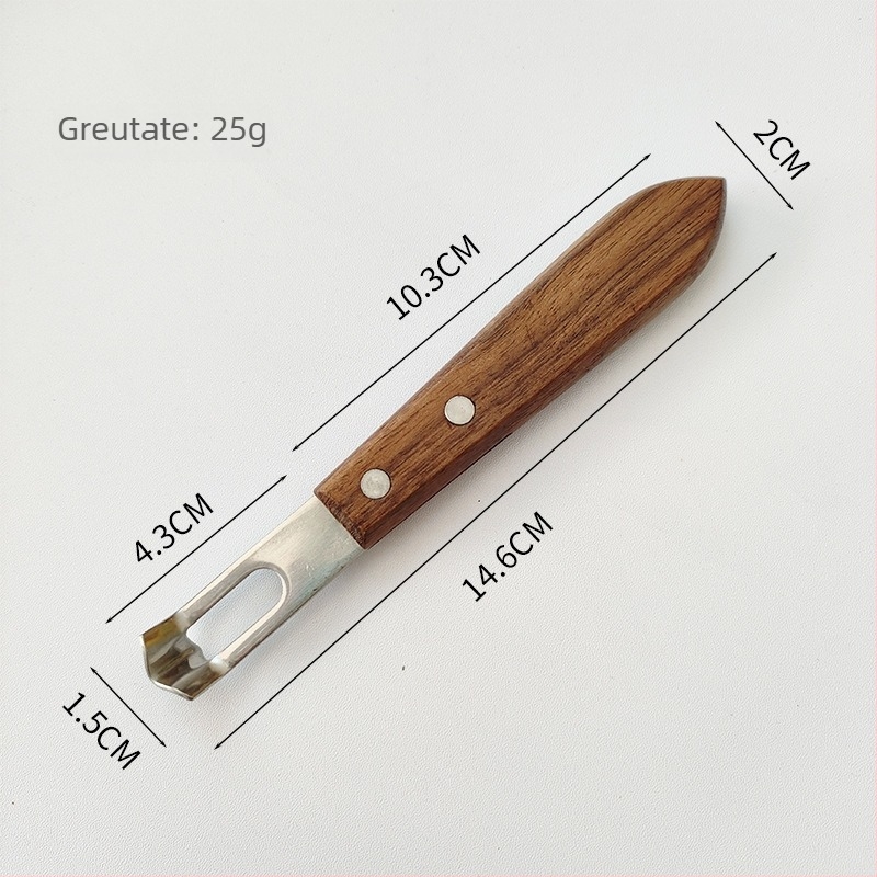 Răzuitor din oțel inoxidabil cu mâner din lemn, multifuncțional, pentru citrice, brânză și fructe