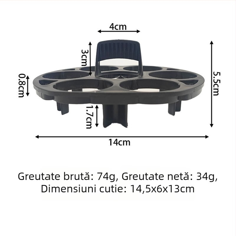 Formă pentru ouă cu 7 găuri, rotundă, din plastic, multifuncțională (7 găuri; rotundă; plastic; fierbere/abur)