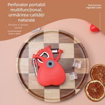 Curățitor/rasor portabil 3 în 1 — Material PP, logo personalizabil, feliază și rade fructe și legume