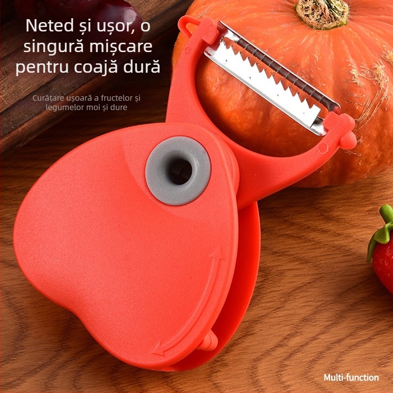 Curățitor/rasor portabil 3 în 1 — Material PP, logo personalizabil, feliază și rade fructe și legume