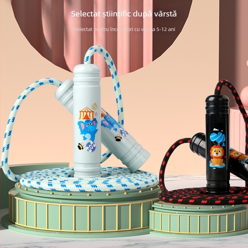 Coardă sărituri QIM | Material ABS/bumbac, lungime 2,7 m | potrivită pentru copii, fitness și sport