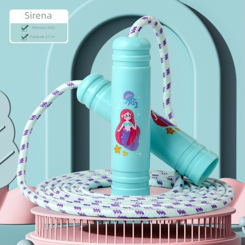 Coardă sărituri QIM | Material ABS/bumbac, lungime 2,7 m | potrivită pentru copii, fitness și sport