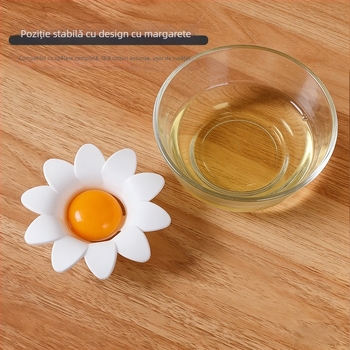 Separator de albuș de ou cu design chrysantemă, plastic, manual, cod 897326574, stil modern minimalist, pentru uz casnic