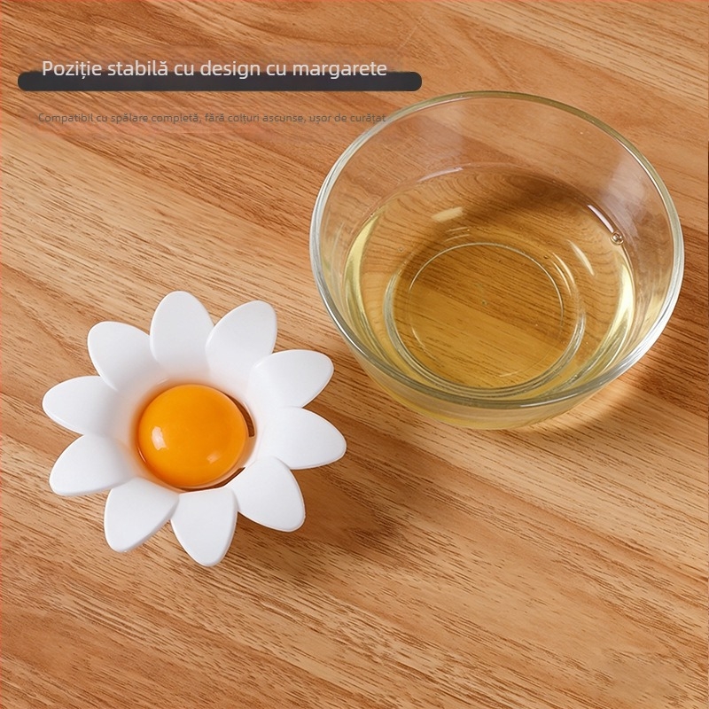 Separator de albuș de ou cu design chrysantemă, plastic, manual, cod 897326574, stil modern minimalist, pentru uz casnic