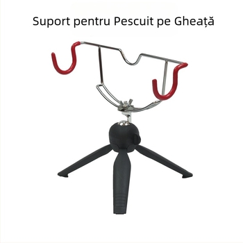 Suport pentru undițe de pescuit pe gheață, pliabil, cu două capete, Fengheng Fishing Gear, metal și plastic