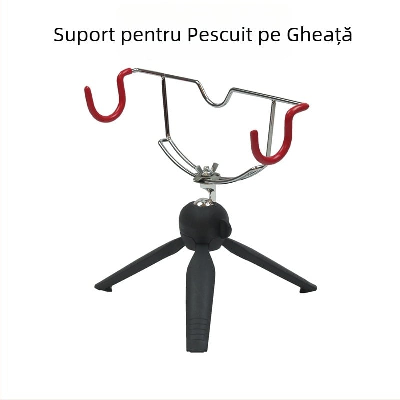 Suport pentru undițe de pescuit pe gheață, pliabil, cu două capete, Fengheng Fishing Gear, metal și plastic