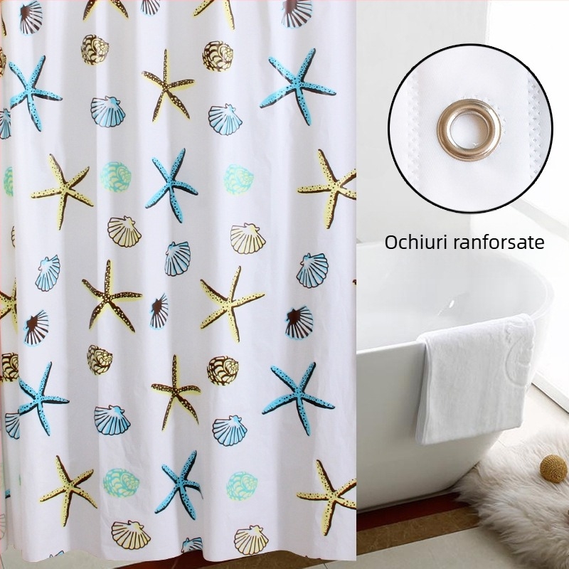 Cortină de duș PEVA cu model pătrat alb – impermeabilă și rezistentă la mucegai, stil Nordic, pentru baie, fereastră și separator de spațiu, de agățat