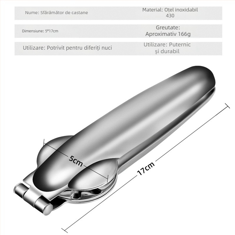 Deschizător de castane și curățitor cu clemă încrucișată, oțel inoxidabil, design modern minimalist, origine Yangjiang, lansat în primăvara 2017