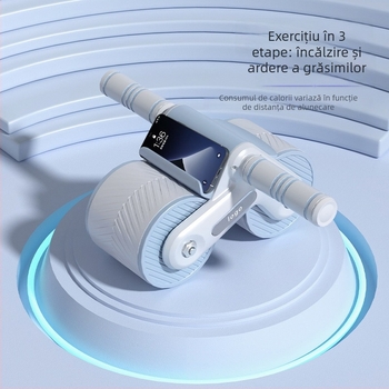 Roată abdominală cu două roți, revenire automată, modelul 002, greutate 1,88 kg, nepliabilă, pentru antrenament acasă și la birou
