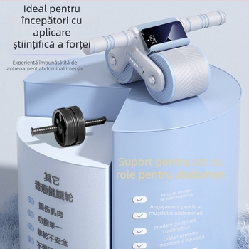 Roată abdominală cu două roți, revenire automată, modelul 002, greutate 1,88 kg, nepliabilă, pentru antrenament acasă și la birou