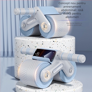Roată abdominală cu două roți, revenire automată, modelul 002, greutate 1,88 kg, nepliabilă, pentru antrenament acasă și la birou