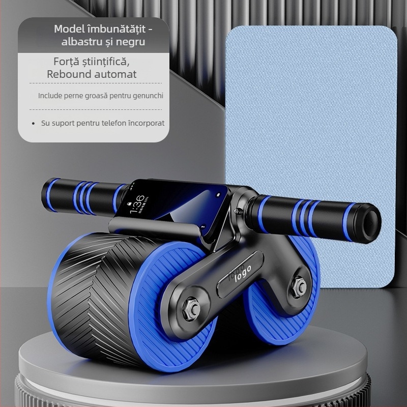 Roată abdominală cu două roți, revenire automată, modelul 002, greutate 1,88 kg, nepliabilă, pentru antrenament acasă și la birou