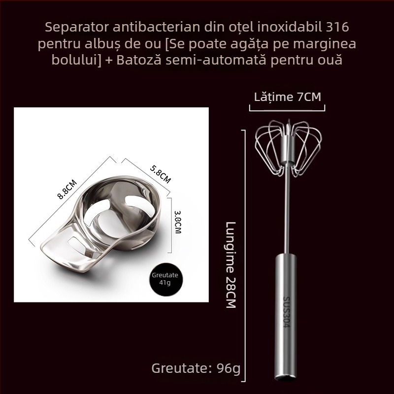 Separator pentru gălbenuș și albuș de ou, oțel inoxidabil 316, fără electricitate, stil modern