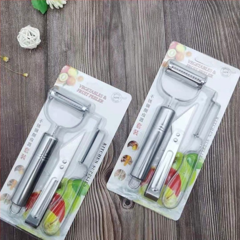 Set 3 în 1 pentru curățare: decojit cartofi, răzuitor pentru fructe și legume, cuțit de decojit