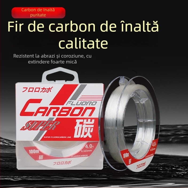 Linie Principală Pinsen din Carbon – Linie de Pescuit cu Rezistență Înaltă, 50m/100m, Fibră de Carbon