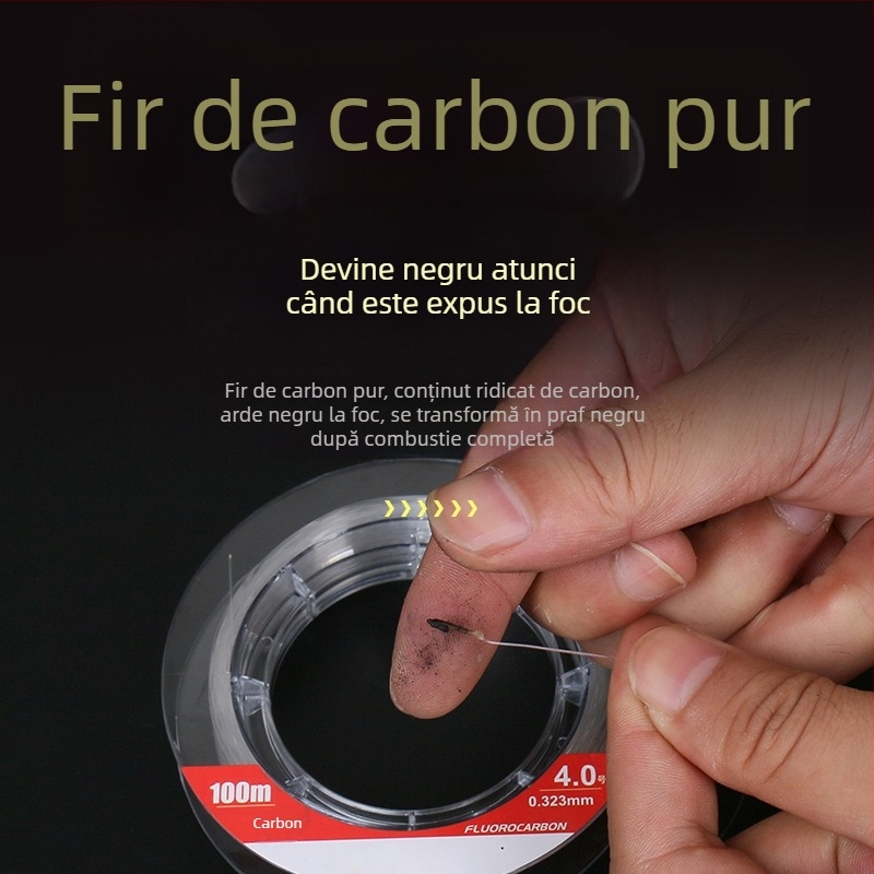 Linie Principală Pinsen din Carbon – Linie de Pescuit cu Rezistență Înaltă, 50m/100m, Fibră de Carbon