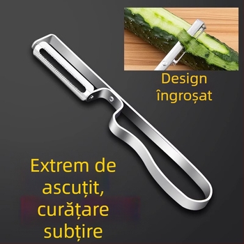 Curățător de fructe și cartofi — set de 4 bucăți din oțel inoxidabil (Brand: Friendly; Material: Oțel inoxidabil; Ambalare: 4 buc.; Utilizare: curățare fructe și cartofi)
