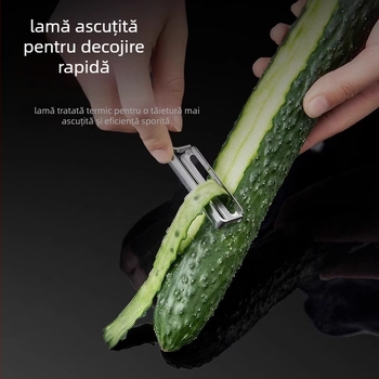 Curățător de fructe și cartofi — set de 4 bucăți din oțel inoxidabil (Brand: Friendly; Material: Oțel inoxidabil; Ambalare: 4 buc.; Utilizare: curățare fructe și cartofi)