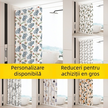 Draperie de duș din poliester, stil pastoral, cu logo personalizabil și modele variate