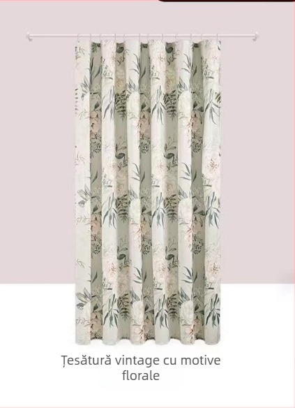 Draperie de duș din poliester, stil pastoral, cu logo personalizabil și modele variate