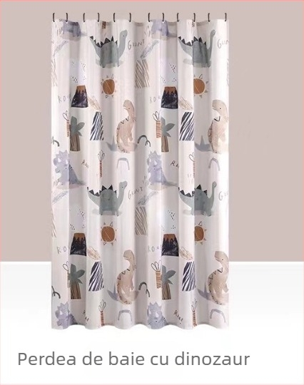 Draperie de duș din poliester, stil pastoral, cu logo personalizabil și modele variate