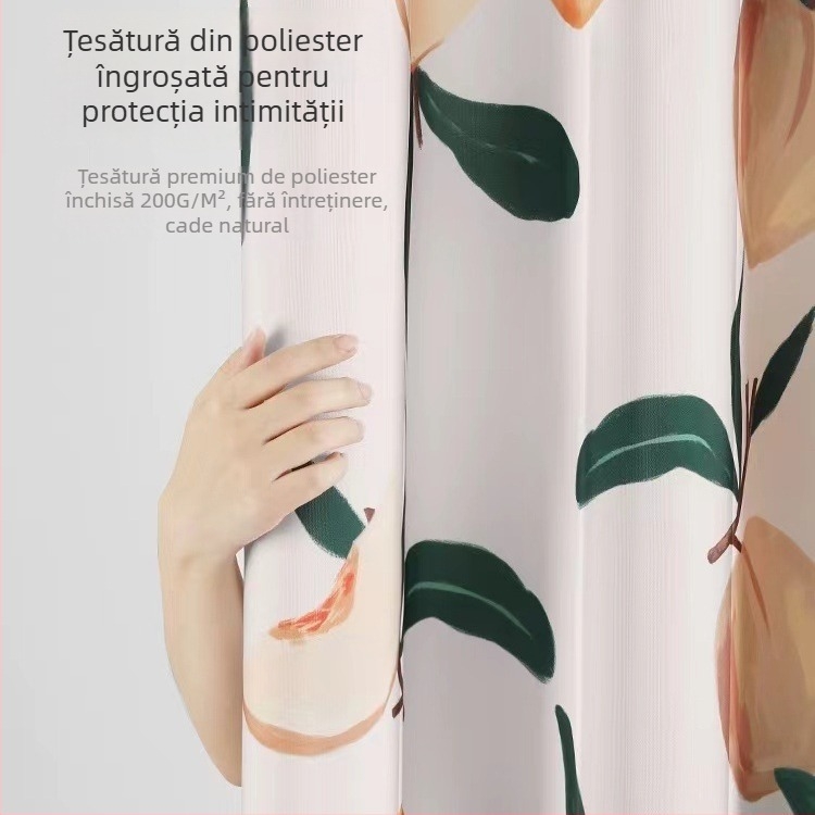 Draperie de duș din poliester, stil pastoral, cu logo personalizabil și modele variate