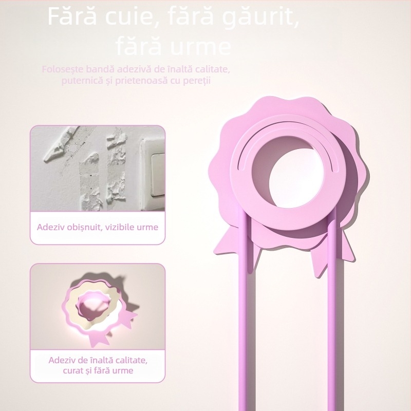 Organizator de sfoară pentru perete, fără găuri, Angtop PVC 62x70x13 mm, antiîncurcări, pentru copii și adulți