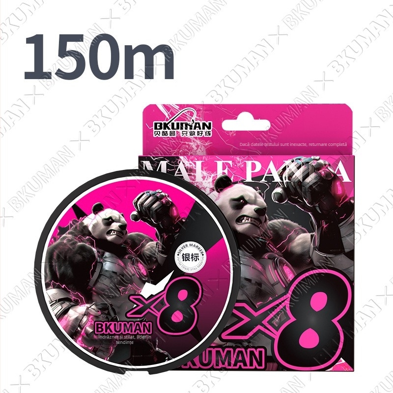 BKUMAN linie principală de pescuit, fir PE cu 8 fire, rezistență 3–33 kg, linie netedă pentru aruncări la distanță
