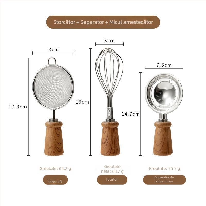 Set de unelte pentru hrănire bebeluți, cu mâner PP — design modern minimalist, lansat în 2023, brand Unique.