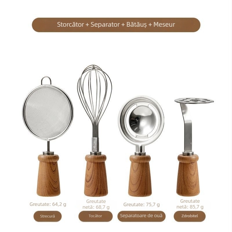 Set de unelte pentru hrănire bebeluți, cu mâner PP — design modern minimalist, lansat în 2023, brand Unique.