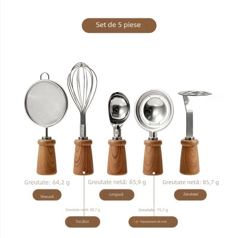 Set de unelte pentru hrănire bebeluți, cu mâner PP — design modern minimalist, lansat în 2023, brand Unique.