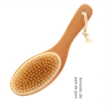 Perie de baie pentru corp și masaj, mâner curbat în formă de picior de pui, periile de lotus, exfoliere și masaj cu fire moi