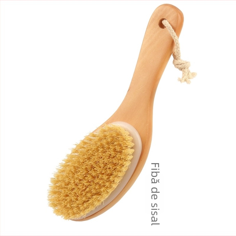 Perie de baie pentru corp și masaj, mâner curbat în formă de picior de pui, periile de lotus, exfoliere și masaj cu fire moi