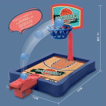 Joc de birou cu baschet, catapultă deget – jucărie de masă din plastic, interactiv pentru copii 0–6 ani