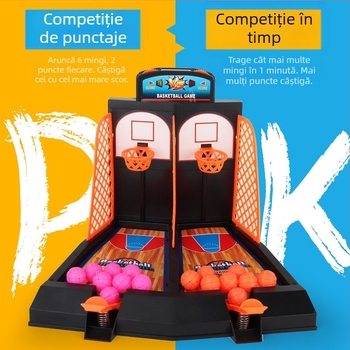 Launcher de baschet pe masă pentru degete – Jucărie interactivă multiplayer (din plastic; pentru copii 4–6 ani; utilizare în interior)
