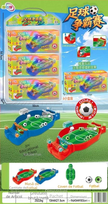 Joc de fotbal pe masă pentru mai mulți jucători — competitiv, din plastic, dezvoltă coordonarea mână-ochi și abilitățile cognitive, 14+