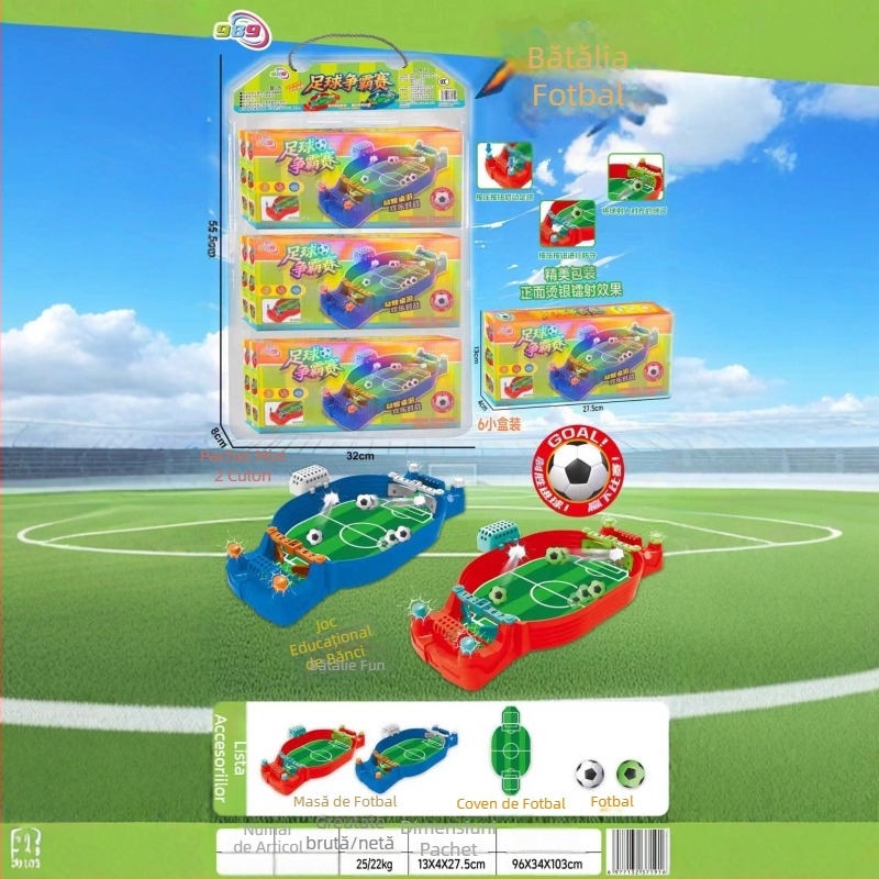 Joc de fotbal pe masă pentru mai mulți jucători — competitiv, din plastic, dezvoltă coordonarea mână-ochi și abilitățile cognitive, 14+
